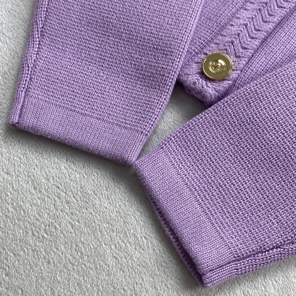 J. Crew Factory Knit Button Front Long Sleeve Sweater Cardigan (Lavender) - Picture 10 of 16